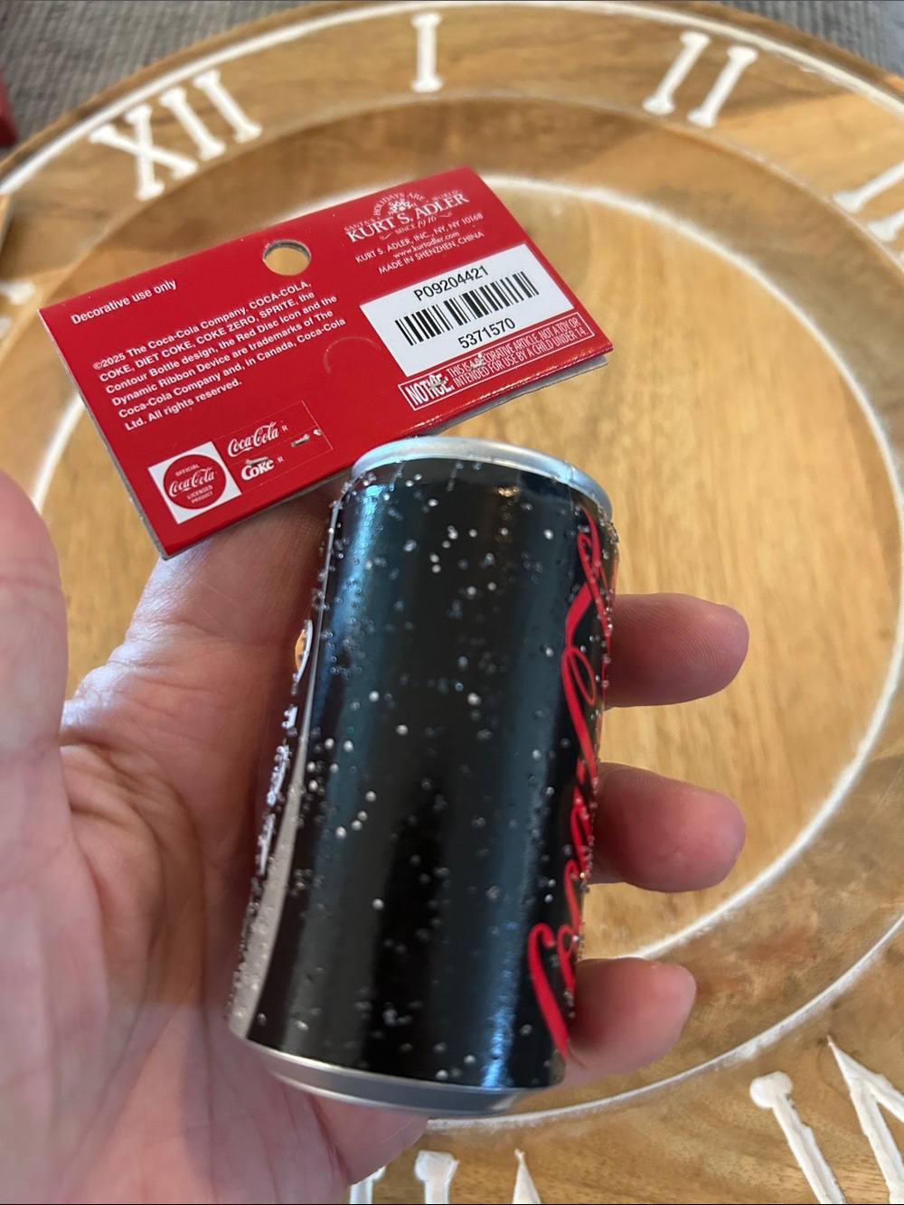 Coca Cola Zero Can Christmas tree ornament NEW black red white and sparkles - Picture 3 of 5
